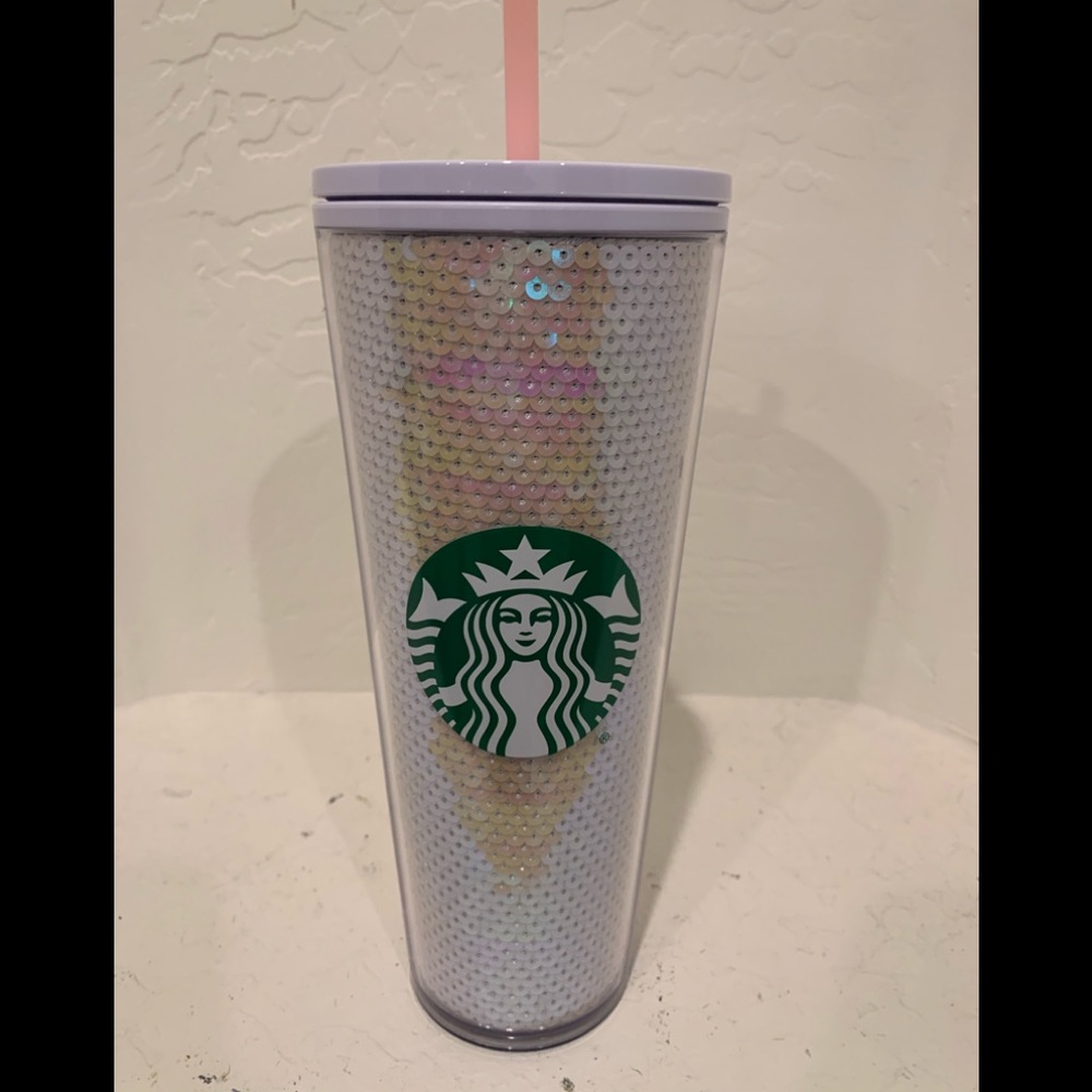 Starbucks 🎄holiday white sequin 2020 24 oz